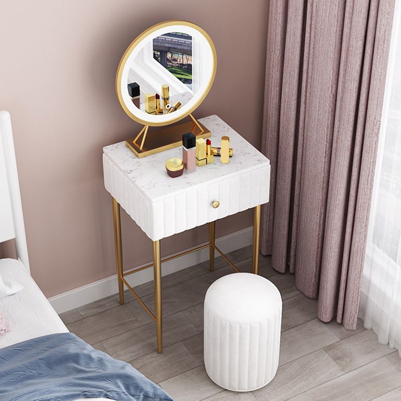29.5" Tall Glam Makeup Vanity Desk 1 Drawer Dressing Table For Bedroom