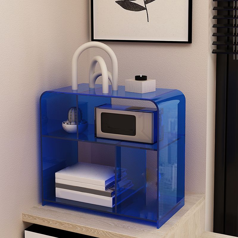 21.7" Tall Sofa Side Accent Table Modern Clear Acrylic End Table with Storage