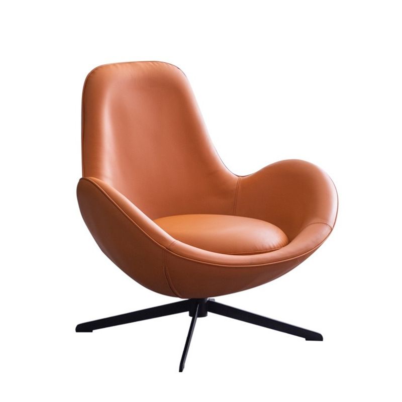 Faux Leather Slipper Chair 33.4" L x 30.3 " W x 20.8 " H Stacking Chair for Bedroom