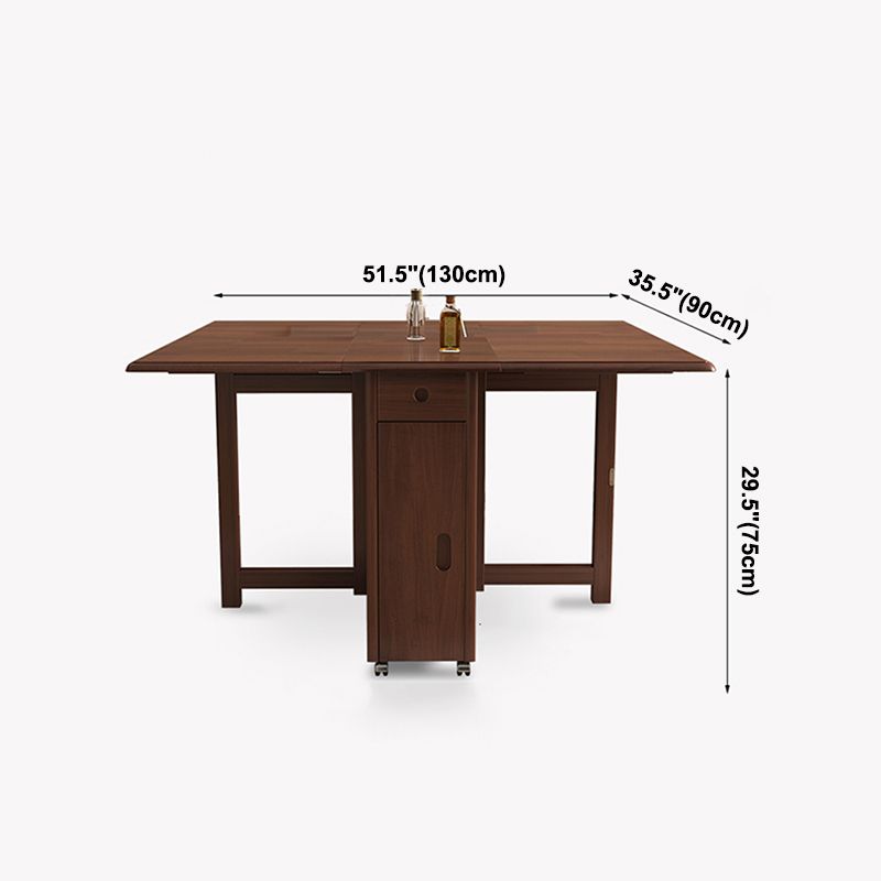 Mesa de comedor marrón moderna de mediados de siglo Mesa de comedor de hoja de madera maciza para uso en el hogar