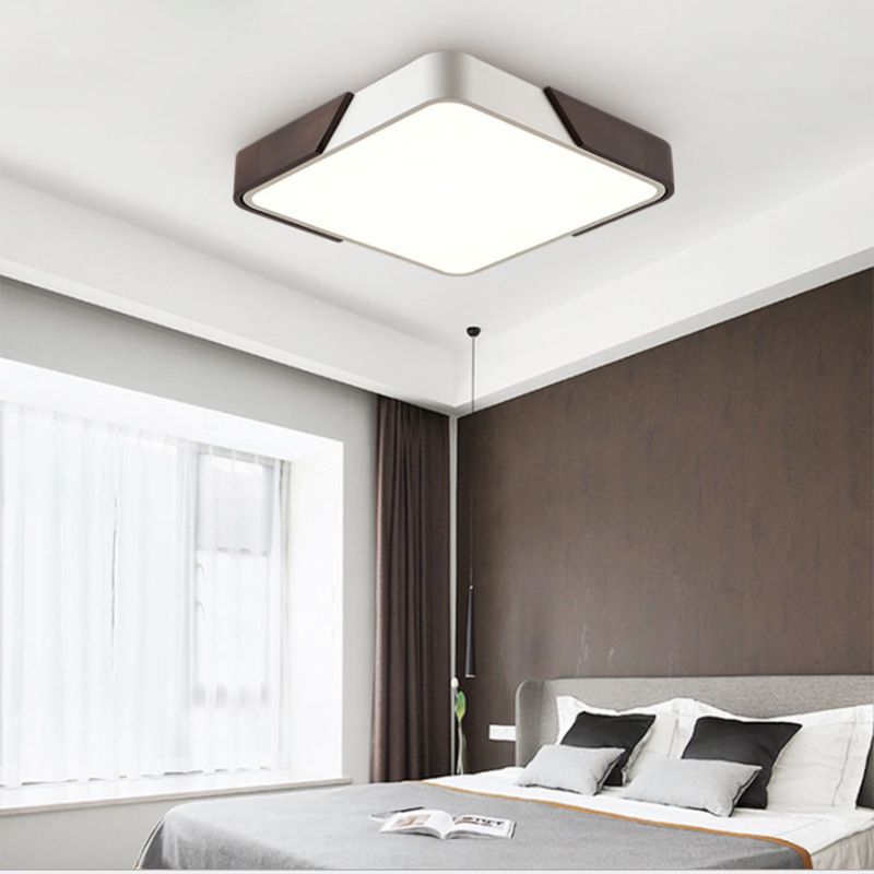 White Acrylic Led Flush Lamp 1-Light Geometric Modern Surface Mount Ceiling Lights