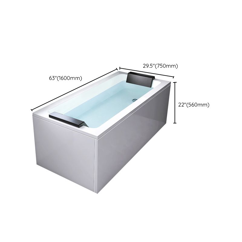 Modern Soaking Freestanding Bathtub White Acrylic  Rectangular Bath Tub