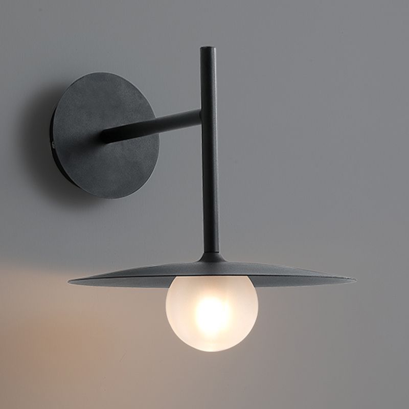 Modern Single Wall Mounted Sconce Metal Wall Light in White/Black/Grey