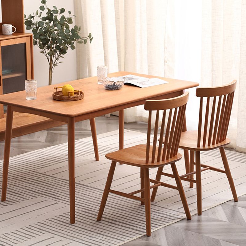 Table à manger en bois cerise moderne 4 jambes table en bois massif pour la maison