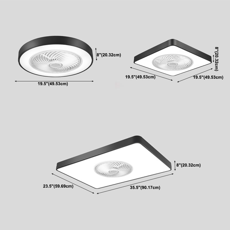 Geometric Ceiling Fan Light Modern Metal 1-Light LED Ceiling Fan for Living Room