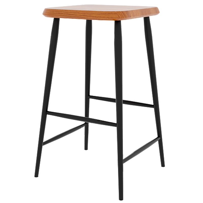 Modern Counter Height Stools Solid Wood and Metal Counter Bar Stool