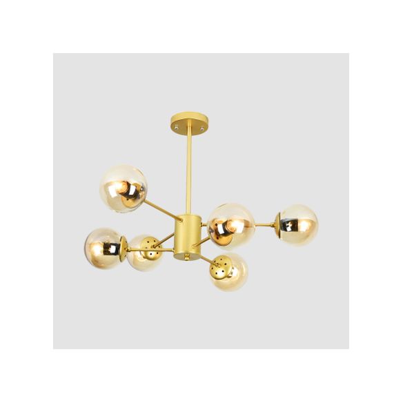 Gold Sputnik lampadario moderno 6/8/12 luci ambra/blu/bianco lampada sospesa per soggiorno per soggiorno