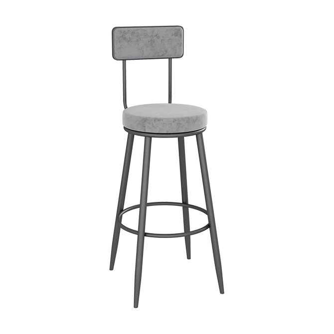 Low Back Bar Stools Glam Armless Dining Stools with Metal Base