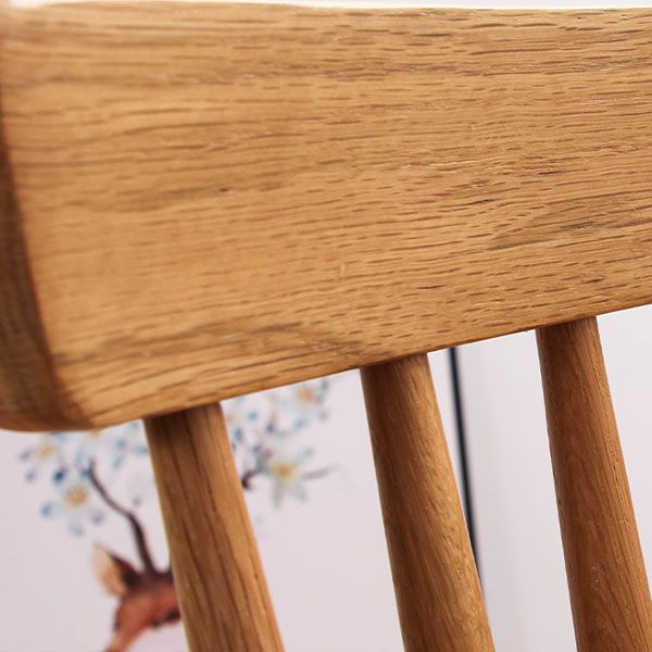 Silla auxiliar de madera contemporánea con acabado mate, respaldo de listones, silla de comedor