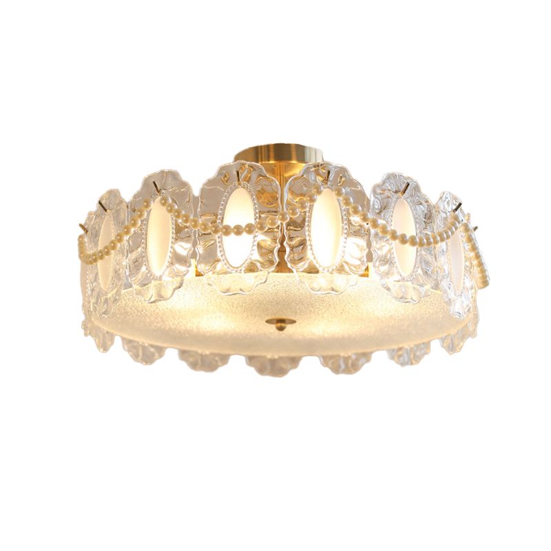 Modern Ceiling Light Simple Glass Flush Mount Light Fixture for Sitting Room