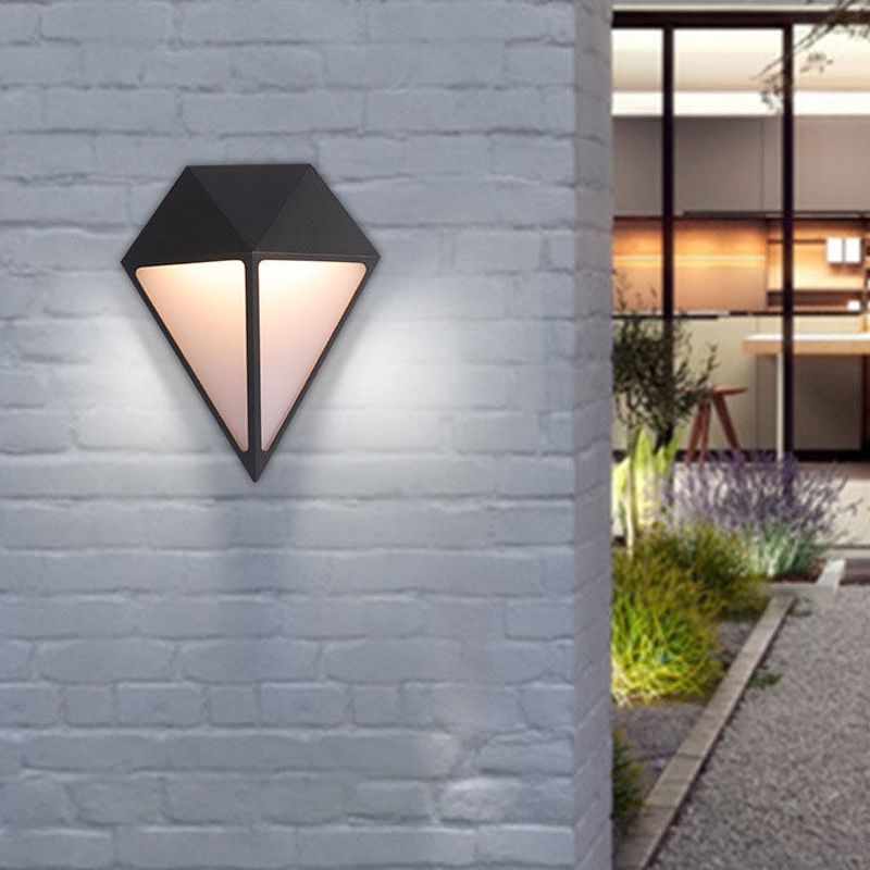 Geometric Shape Wall Lamp Modern Style Metal 1 Light Wall Light in Black
