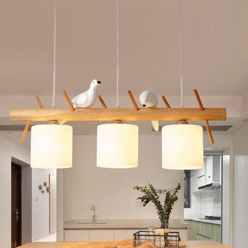 Cylindrical Island Pendant Lights Ultra-Contemporary Wood Island Pendant Lights for Restaurant