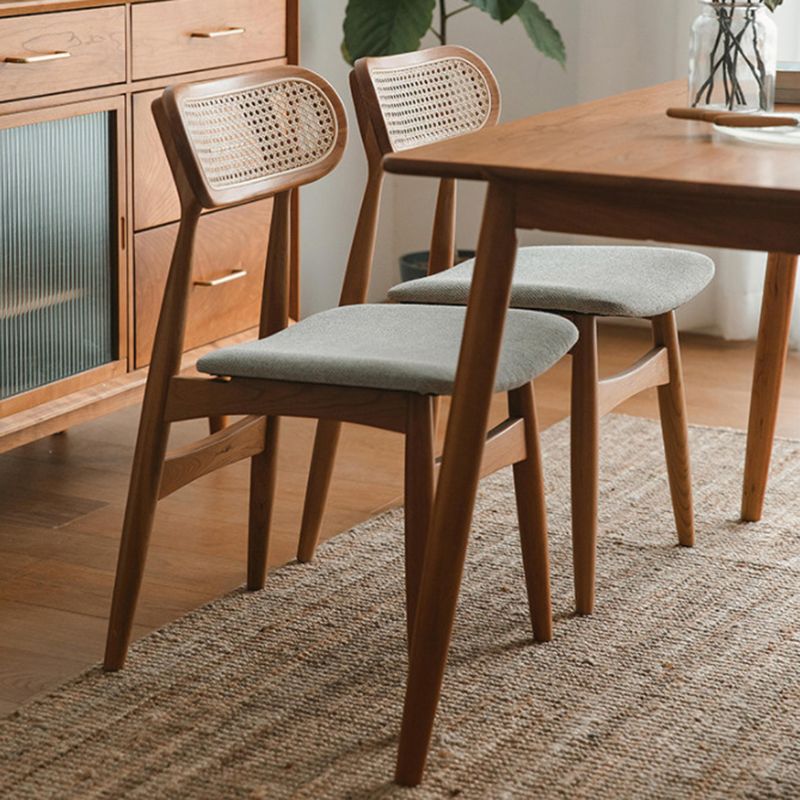 Contemporary Open Back Dining Chair Indoor-Outdoor Solid Wood Side Chair