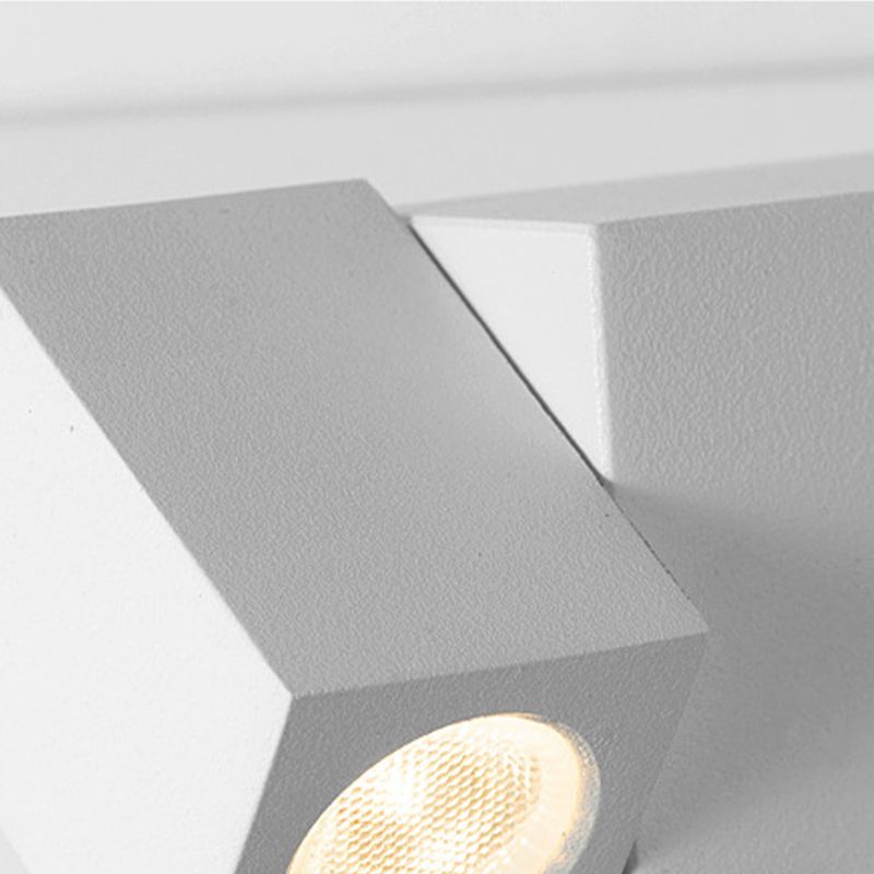 1 Light Square Flush Mount Wall Sconce Contemporary Metal Wall Light Sconces