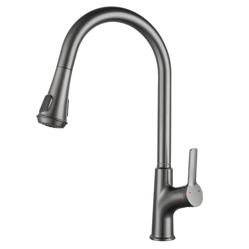 Contemporary Single Handle Kitchen Faucet Pull-down Desk-mounted Faucet