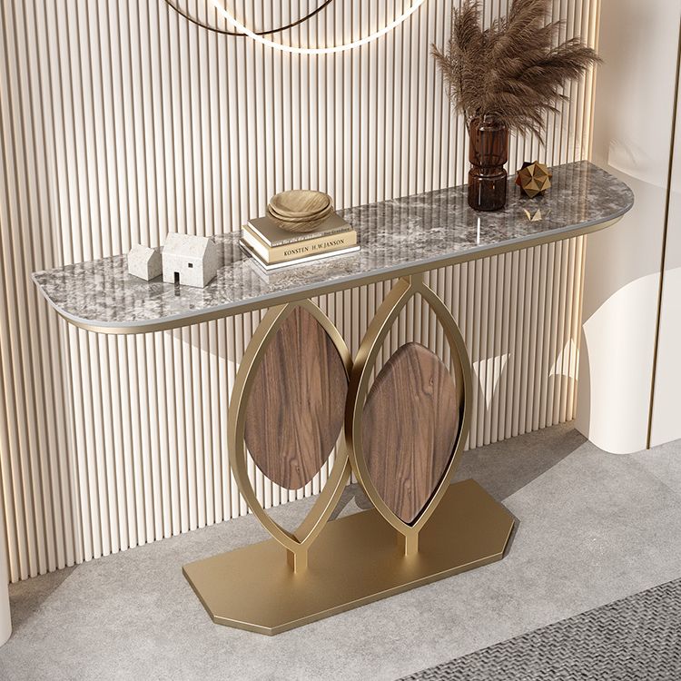 11.8" W Slate Console Table Scratch Resistant Glam End Table