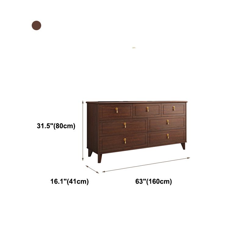 Classic Glam Wood Dresser Brown Dresser with Drawer for Bedroom