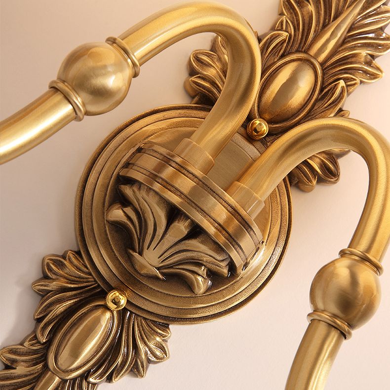 Copper Gold LED Wall Sconce in Modern Luxury Style Glass Indoor Wall Light with Jade Decoration