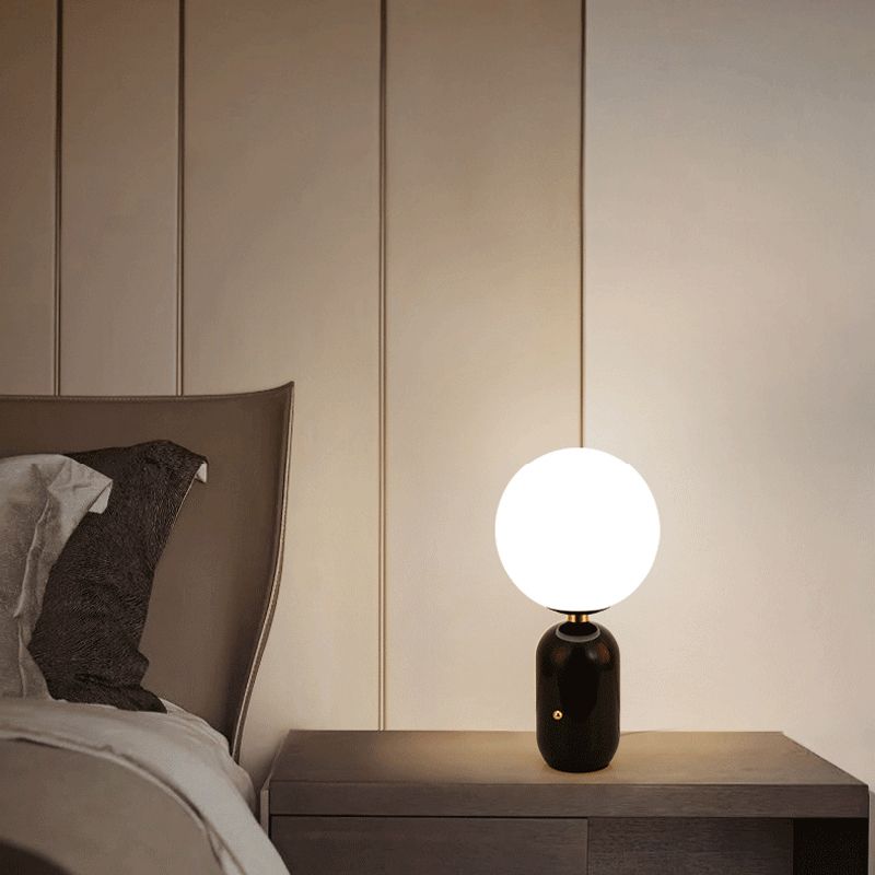 Electroplate Metal Table Lamp in Modern Luxury Style Glass Globe Table Light for Interior Spaces