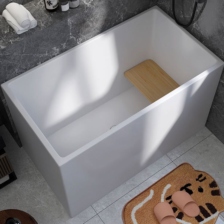 Modern Rectangular Acrylic Bathtub Freestanding Soaking Center Bath (Board not Included)