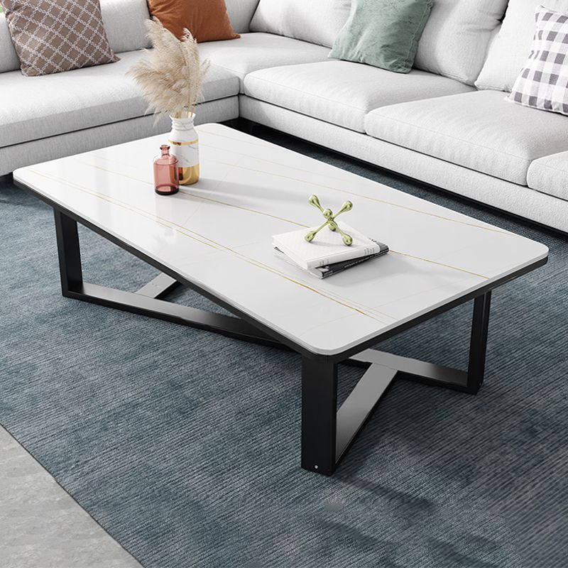Single Coffee Table Slate Rectangular Coffee Table for Living Room