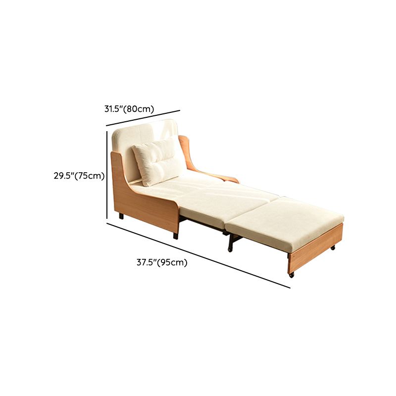 Scandinavian Solid Wood Removable Futon Sleeper Sofa Pillow Included