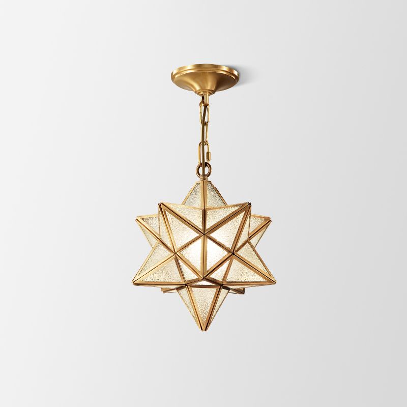Gold Single-Bulb Ceiling Light Simplicity Metal Geometric Shaped Hanging Pendant Light