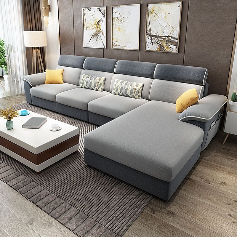 63" W Pillow Top  Arm Sectionals,Living Room Fabric Sectional sofa,L-Shape