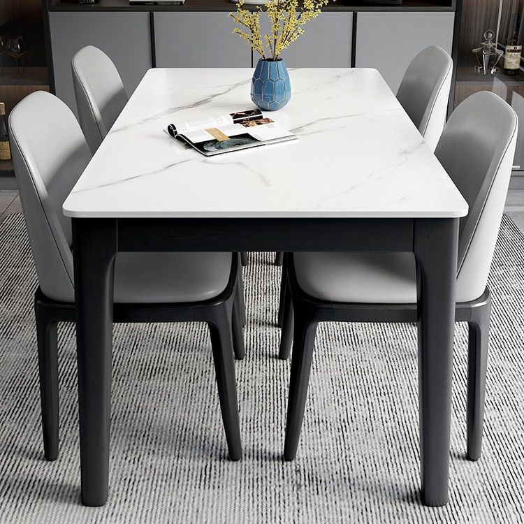 Solid Wood Base Dining Table Rectangle Modern Dining Table for Dinner Room