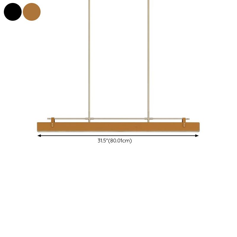 Leather LED Island Light Ultra-Modern Hanging Light Fixture for Dining Room