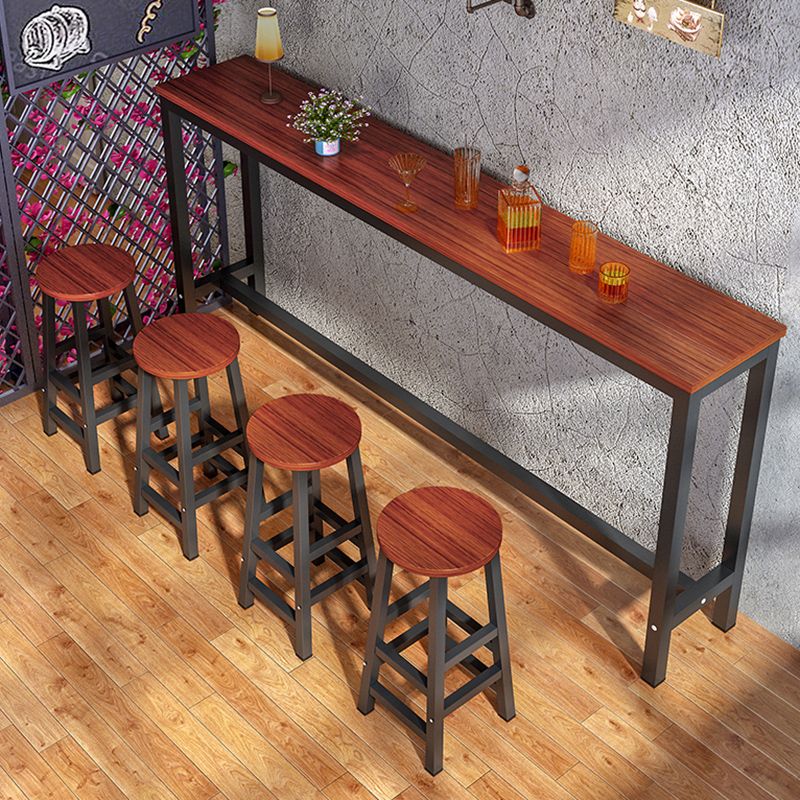 Industrial Trestle Bar Stool Table Metal and Wood Bar Wine Table