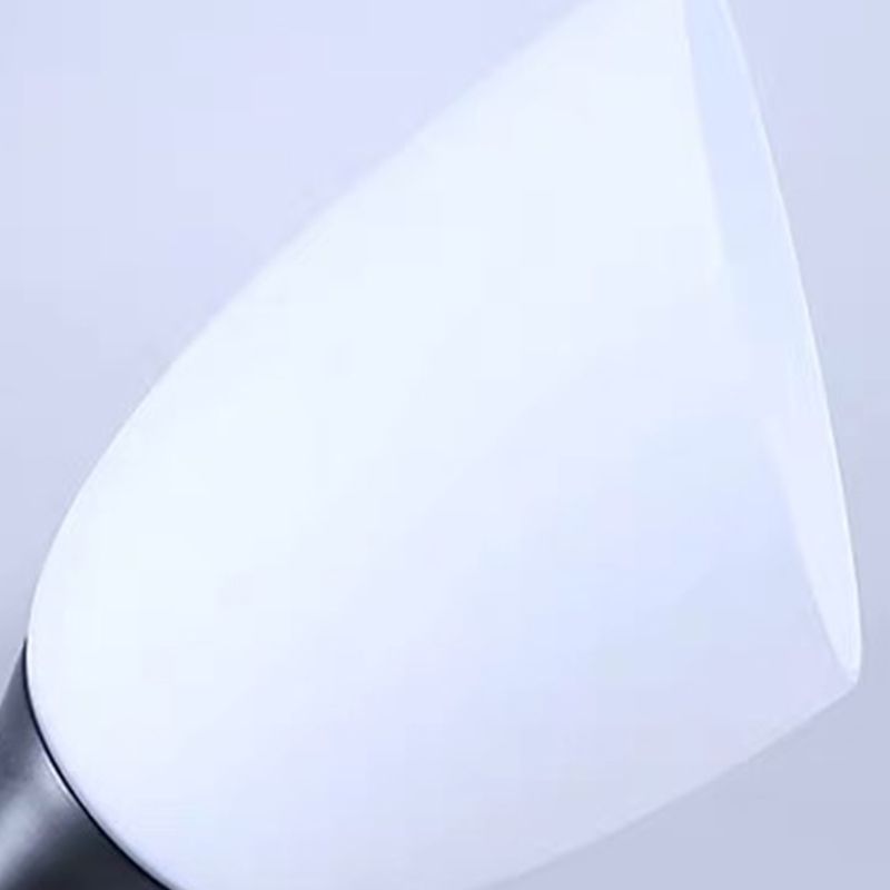 Glass Shaded Ceiling Mounted Fixture Minimalist Bedroom Semi Flush Mount in Black