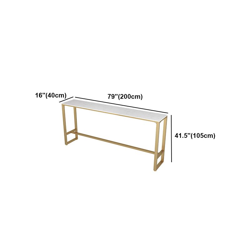 Mesa de barra de estilo glamour blanco en top de hierro dorado y mesa de té de leche de mármol falso mesa de barra de barra