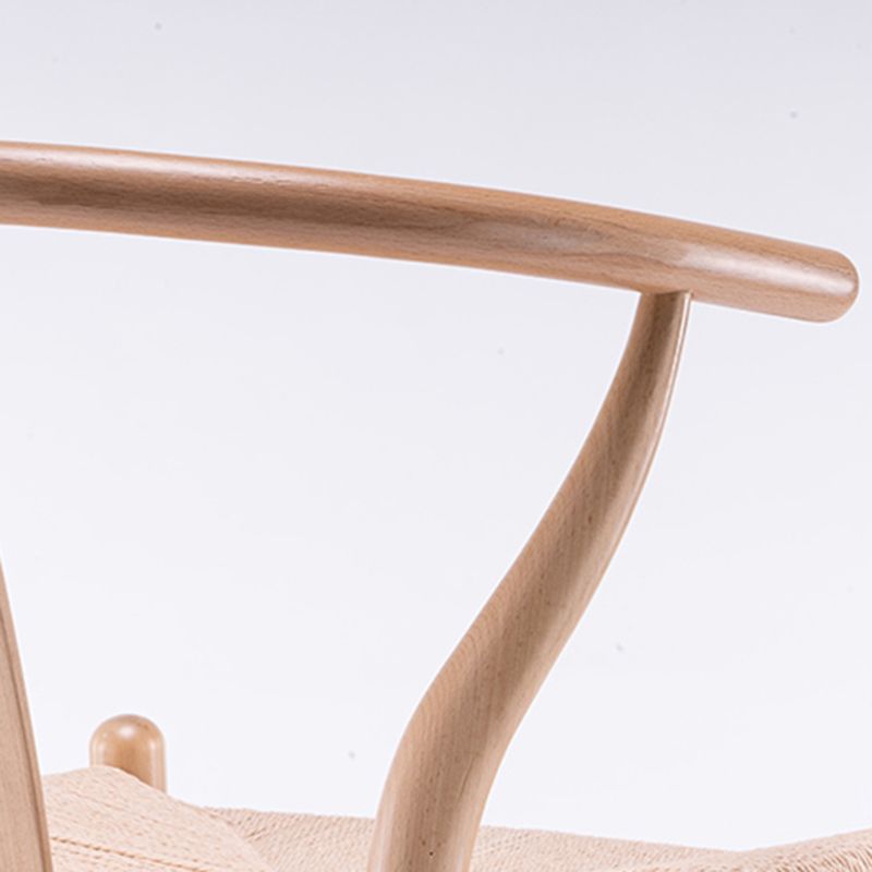 Scandinavian Wood Counter Stools Low Back Indoor Single Bar Stool with 4 Legs