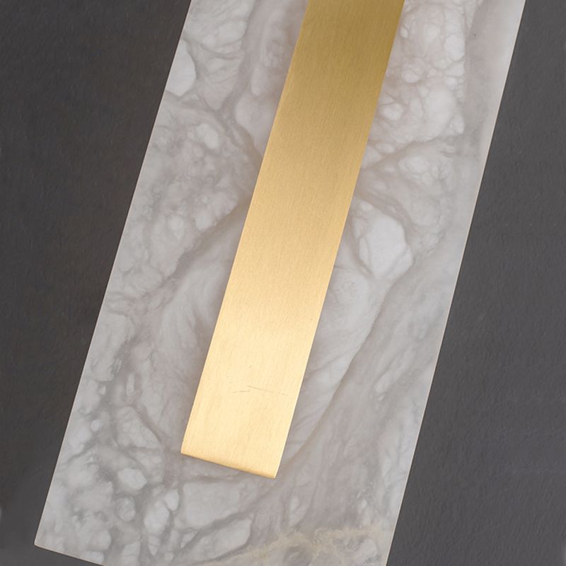 Geometric Post Modern Wall Mount in Gold Brass & Marble Wall Sconce