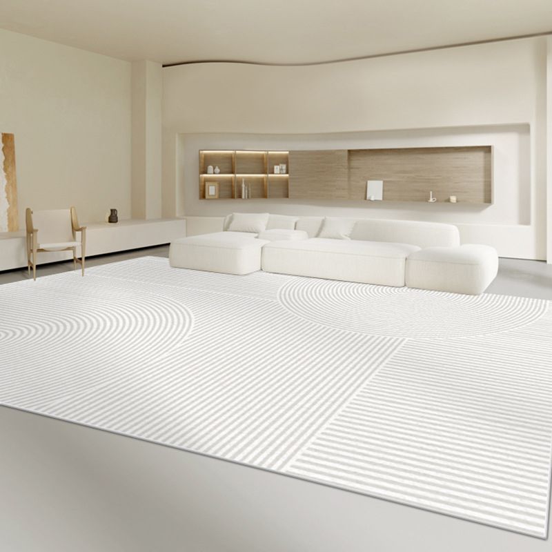 Light Grey Modern Carpet Line Polyester Carpet Stain Resistant Carpet for Home Decor