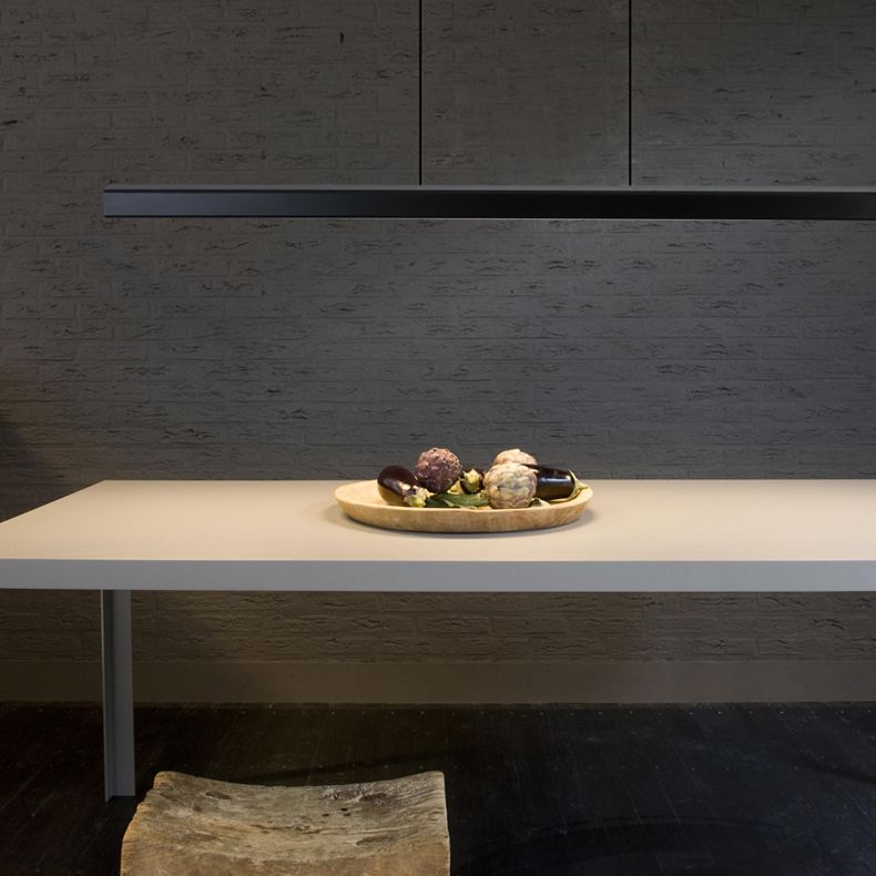 Luci a sospensione a sospensione in metallo nero lampade appese lineari moderne per sala da pranzo