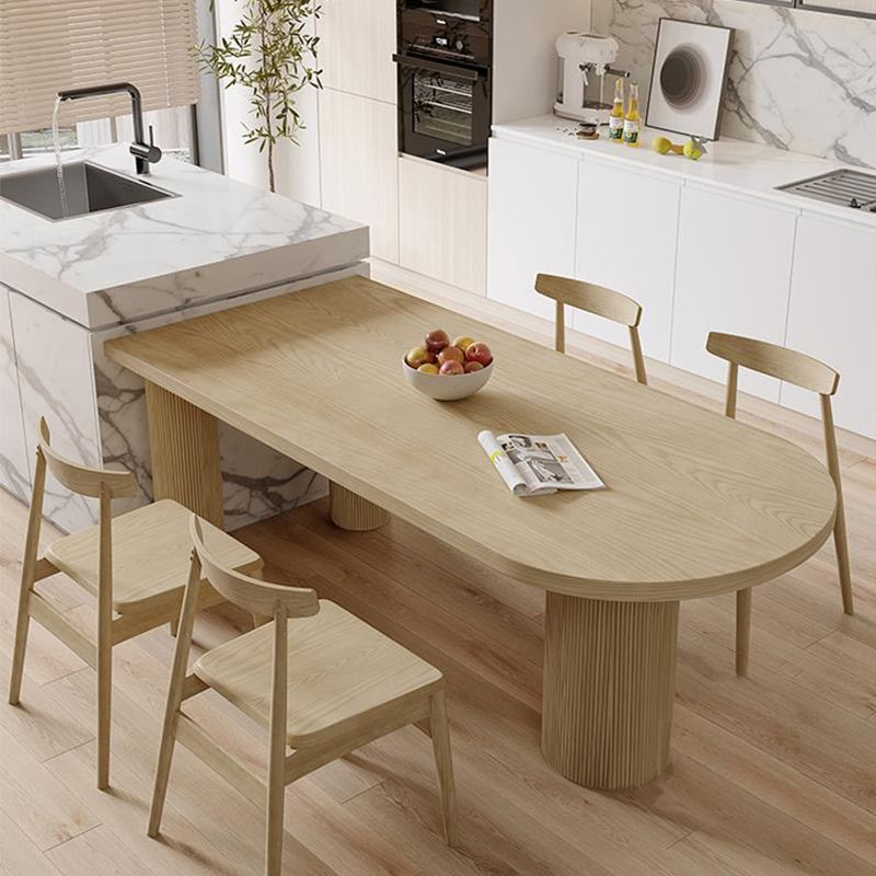 Modern Pine Wood Dining Table with 3 Legs Table for Dining Room