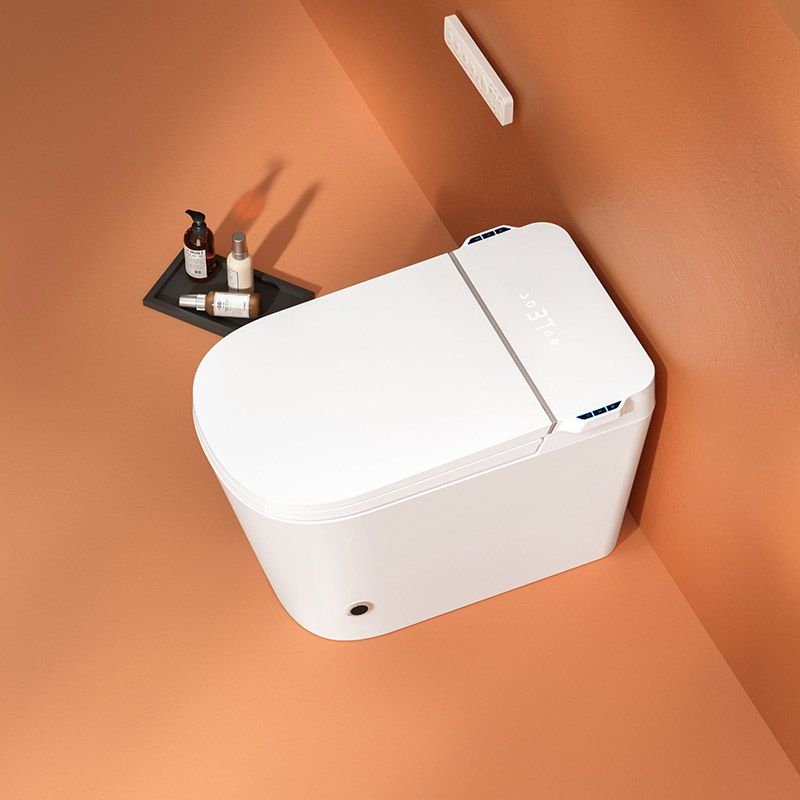 Modern White Toilet Bowl Siphon Jet Toilet with Soft-Close Seat for Bathroom