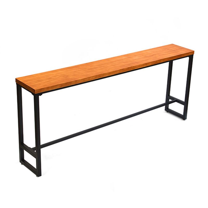 Industrial Solid Wood Bar Table Rectangle Dining Table for Kitchen Living Room