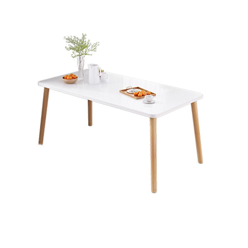 Contemporary Rectangle Shape Standard Dining Set MDF Natural Dining Set with 4 Legs Base