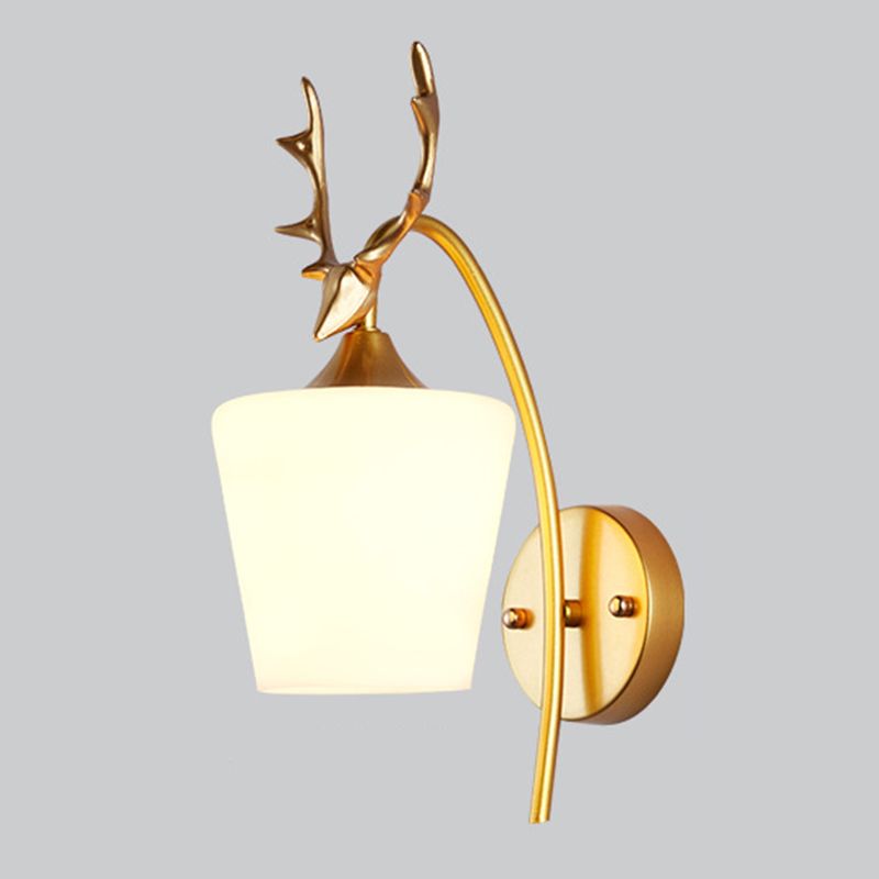 Modern Vanity Lighting Antlers Wall Light Fixture with Glass for Bathroom