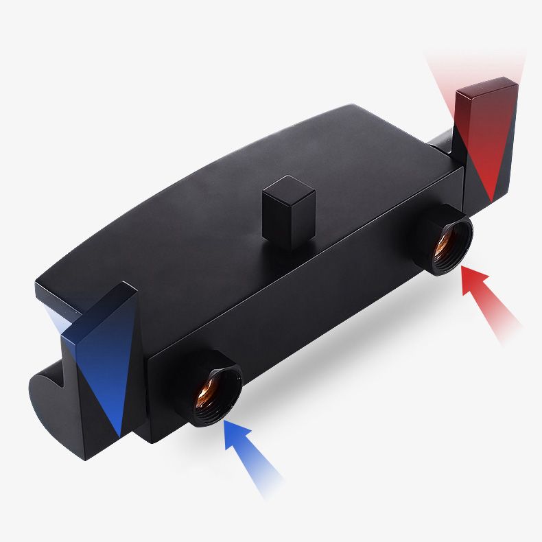 Modern Bathroom Faucet Two Handle Copper Wall Mounted Bath Faucet Trim