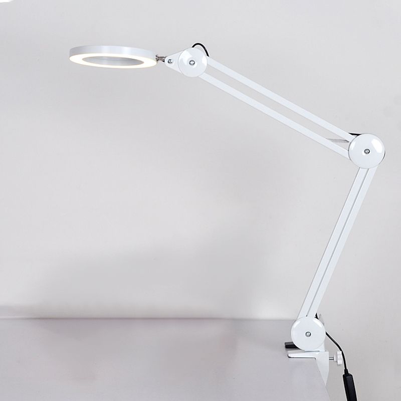 Circle Night Table Lamp Modern Style Metal One Light Nightstand Lamp