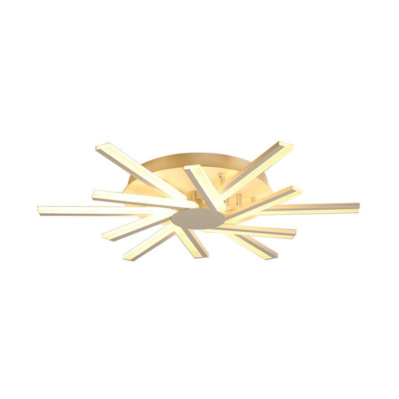 31.5"/39" W LED Living Room Ceiling Mounted Light White Semi Flush Light Fixture with Spiral Acrylic Shade in Warm/White Light