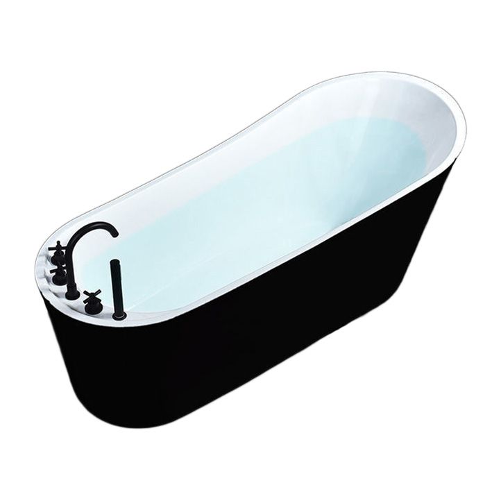 Modern Acrylic Freestanding Bathtub Soaking Single Slipper Tub in White