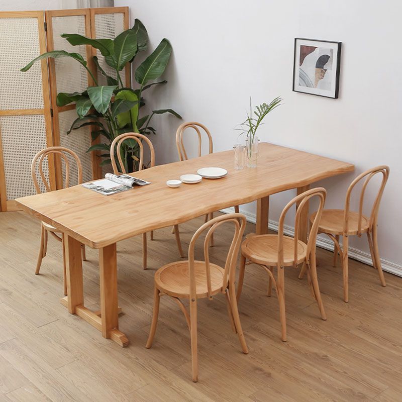 Wood Dining Table Traditional Luxury Rectangle Dining Table with Sled Base