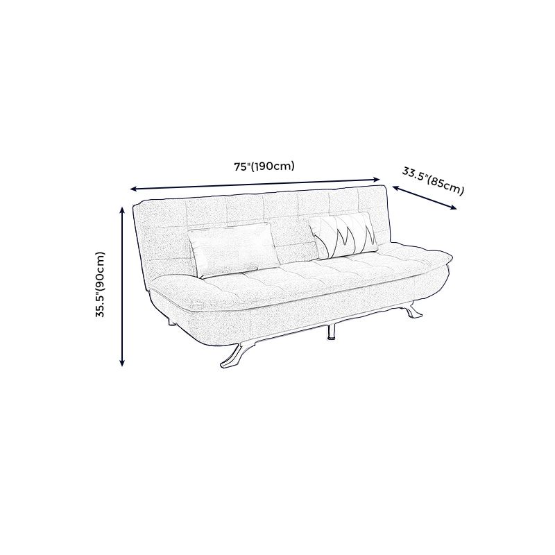 74.80" W √ó 33.46" D √ó 35.43" H Biscuit Back Armless Sofa with Convertible