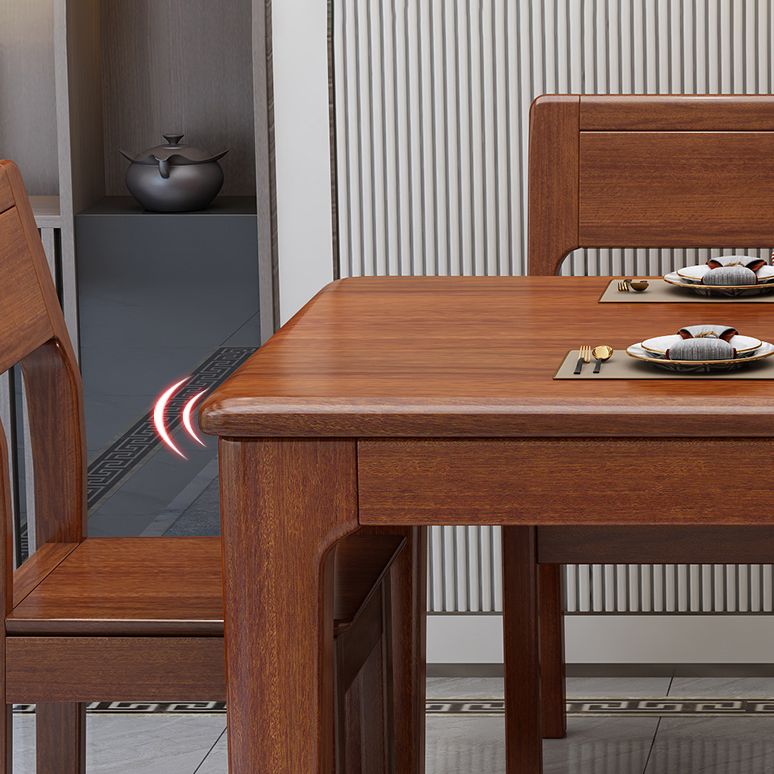 Solid Wood Mid-Century Modern Table Wood Top Table for Dining Room