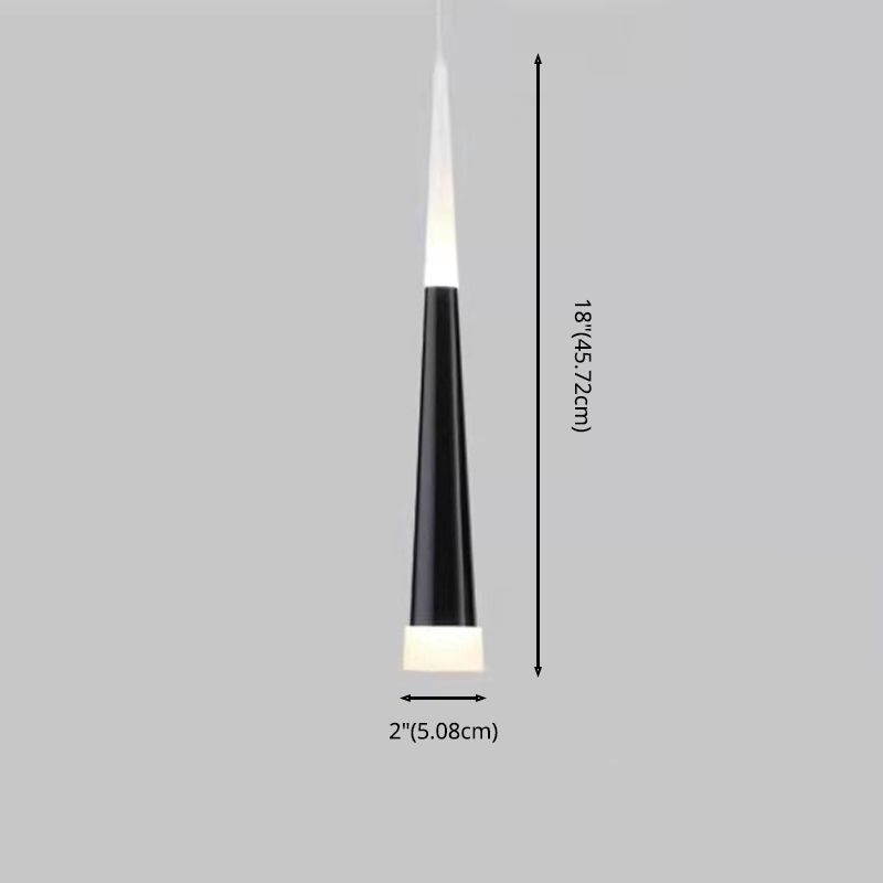 Black Tapered Pendulum Lamp Minimalist 1-Light Acrylic LED Pendant for Dining Room